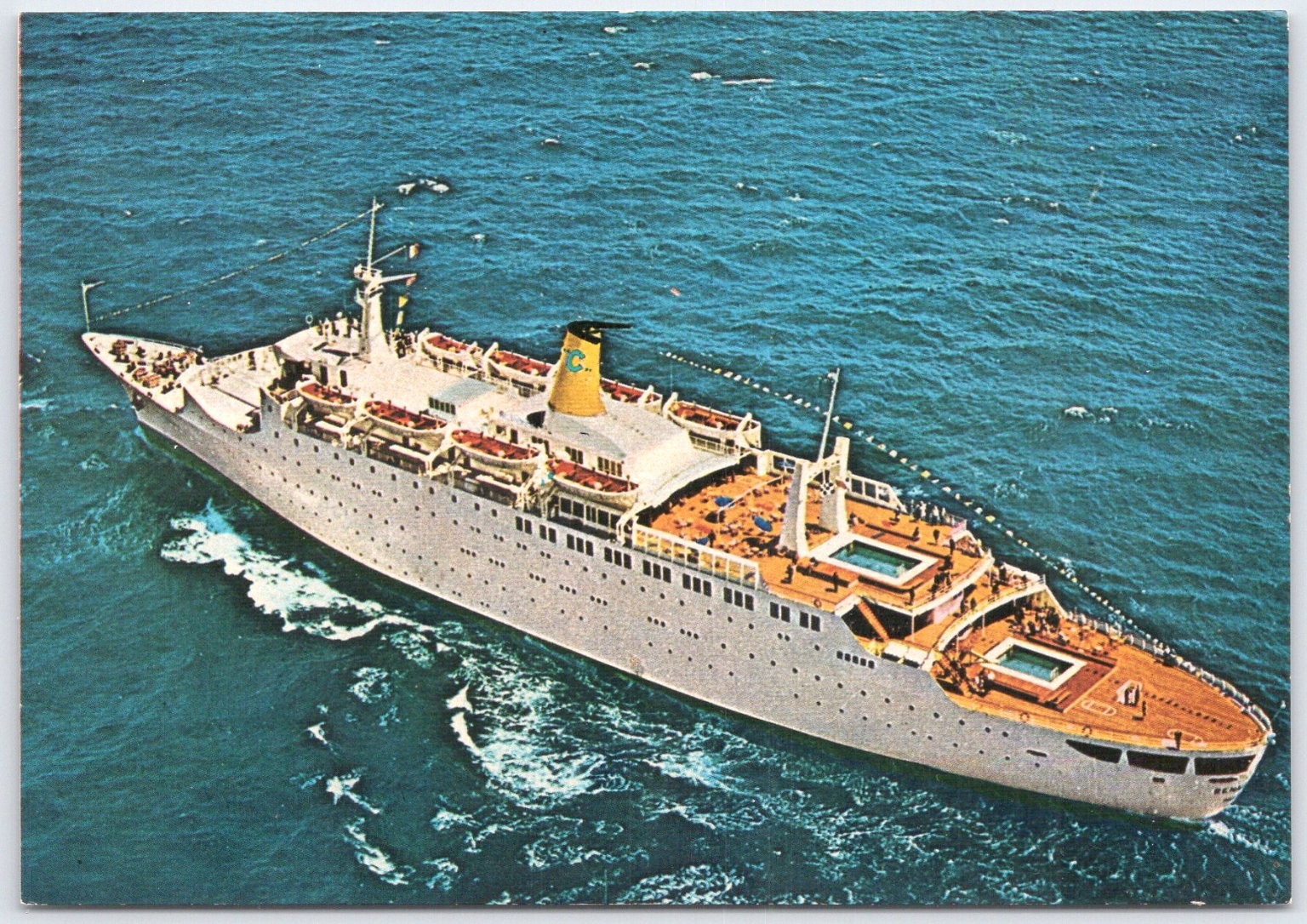 Vintage M/S World Renaissance Cruise Ship Postcard by A.G.I.S. Genova Vintage M/S World Renaissance Cruise Ship Postcard by A.G.I.S. Genova