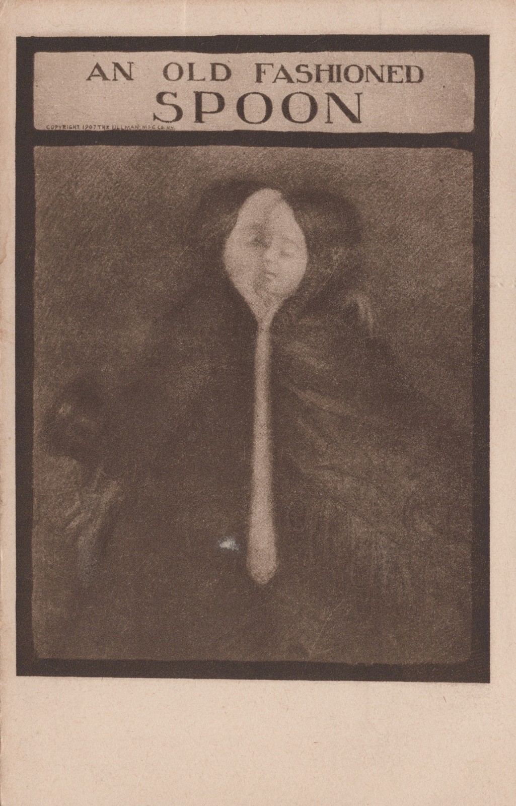 An Old Fashioned Spoon Comic Postcard 1909 Ullman Photogravure Novelty
