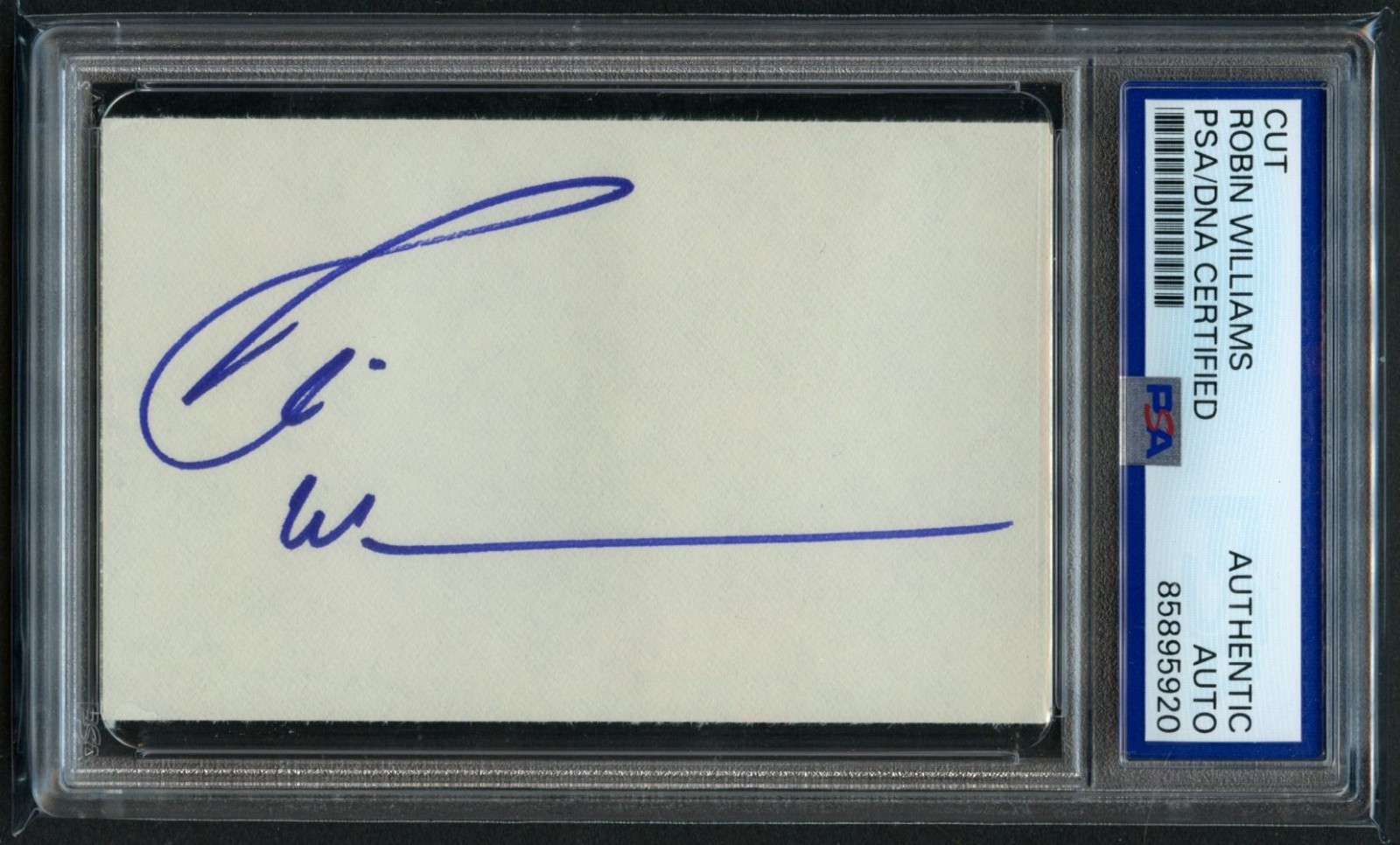 Robin Williams signed autograph 2.5x3.5 Cut American Actor Comedian RC PSA Slab