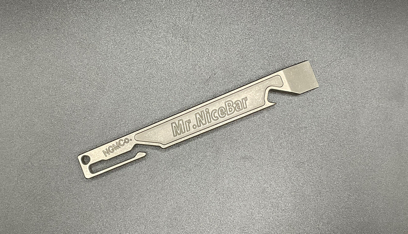 Nice Guy Machine Company NGMCo. Mr. Nice Bar Titanium EDC Pry Bar/ Bottle Opener