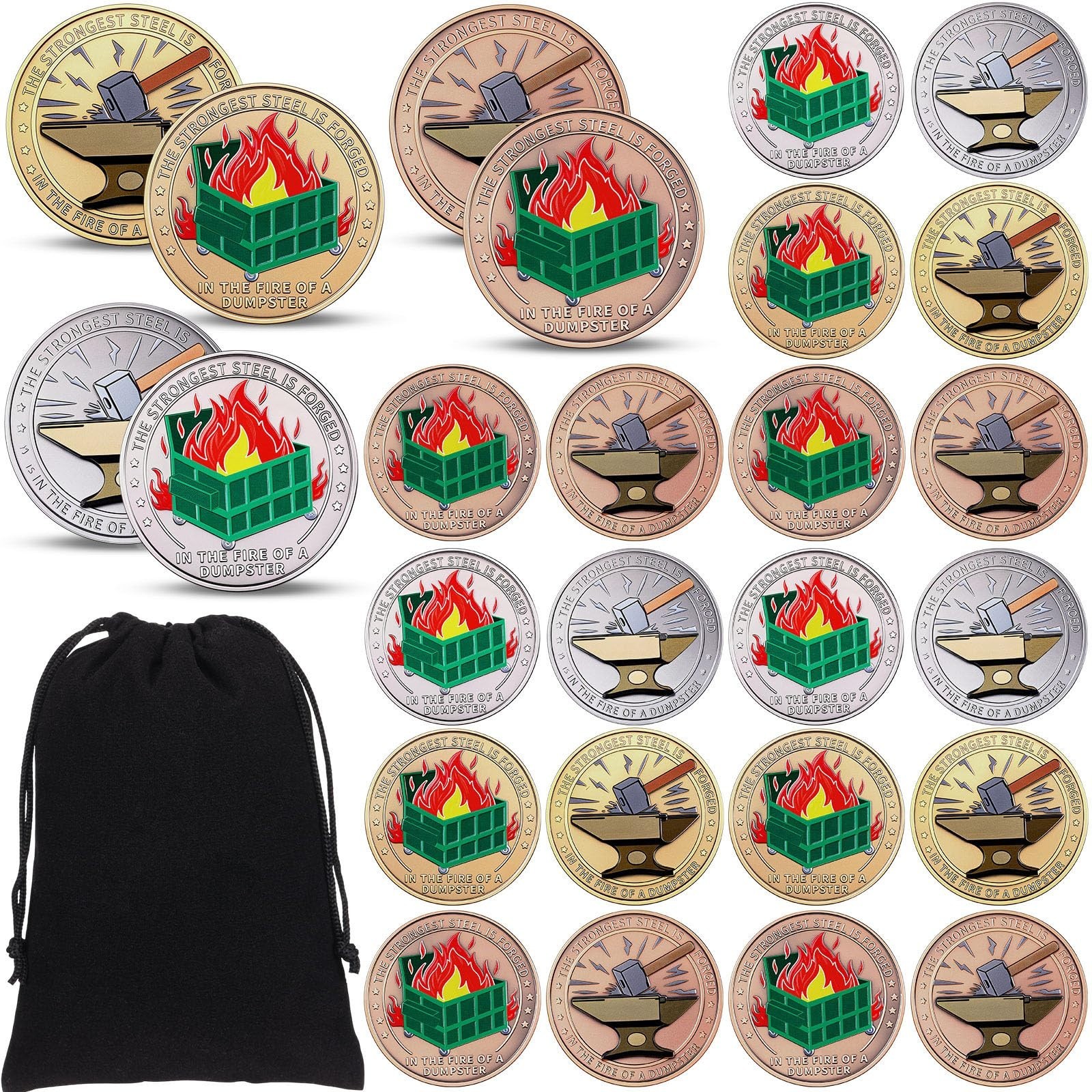 24 Pcs Funny Challenge Coins - Inspirational Desk Accessories for Team Gifts, Of 24 Pcs Funny Challenge Coins - Inspirational Desk Accessories for Team Gifts, Of