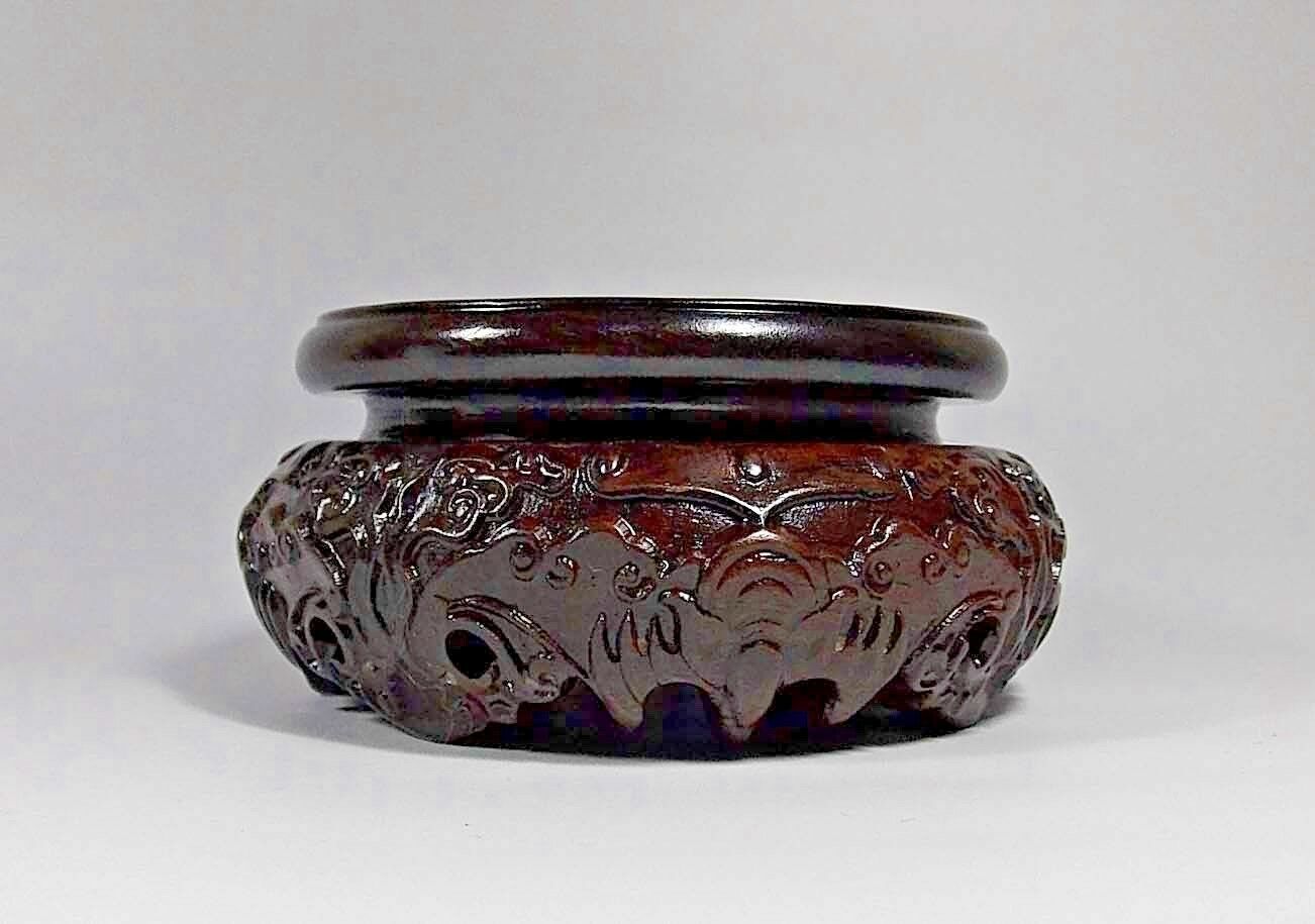 Wood round base Display stand for vase incense burner teapot statue 2.7 inch