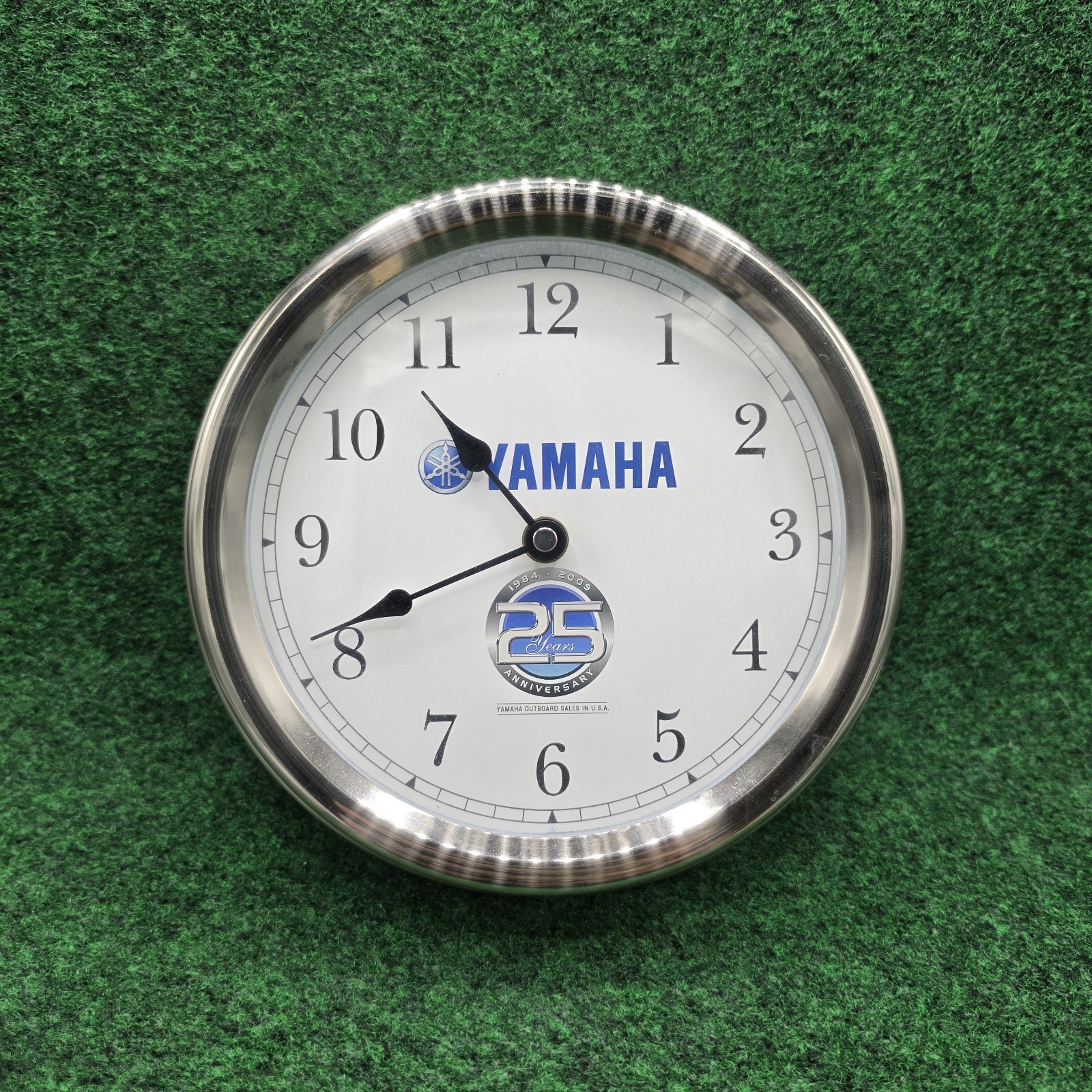 Yamaha Outboard Dealer Clock 25th Anniversary Anolog Battery Operated 1984-2009