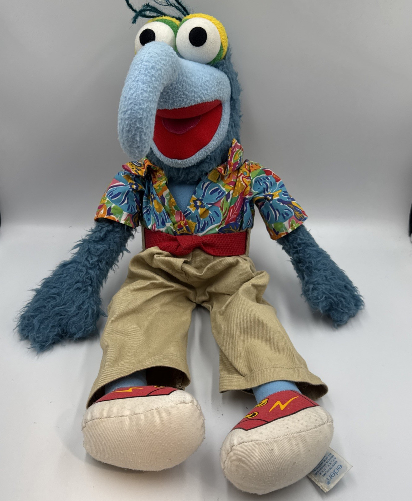 VTG The MUPPETS Gonzo The Great 20” Plush Eden Hawaiian Shirt Khakis Jim Henson