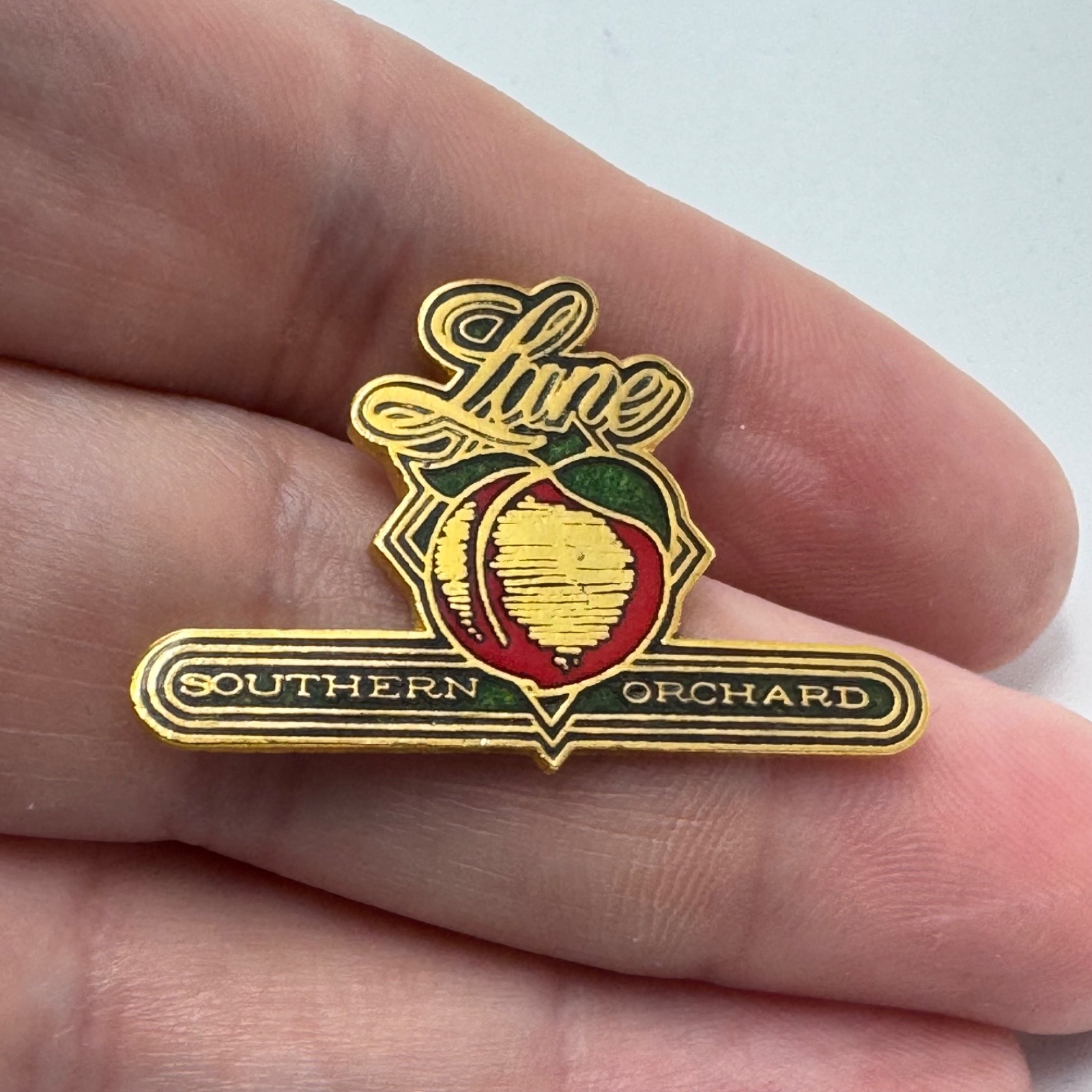 Rare Lane Southern Orchard Peach Lapel Pin Vintage Orchards
