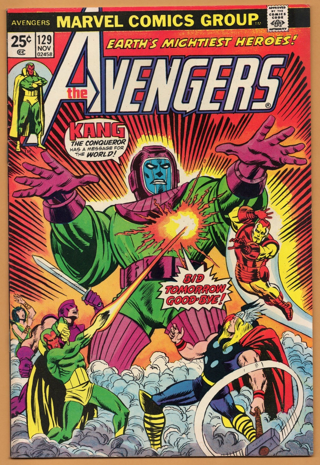 AVENGERS  # 129   8.5       VERY FINE+      KANG  , THOR , IRON MAN