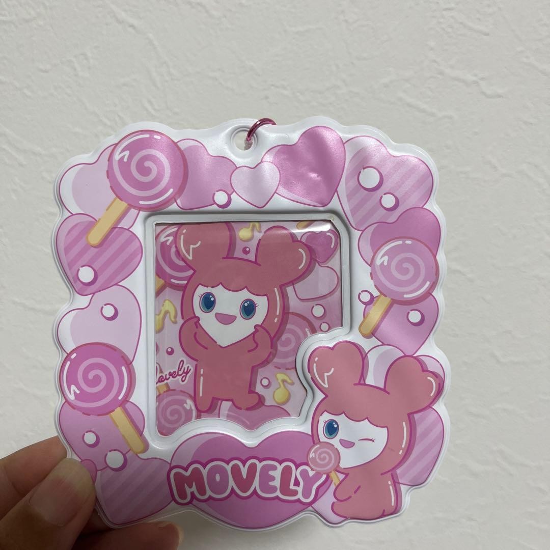 TWICE LOVELYS Movely Card Holder Pink Hearts Lollipops Mascot Charm