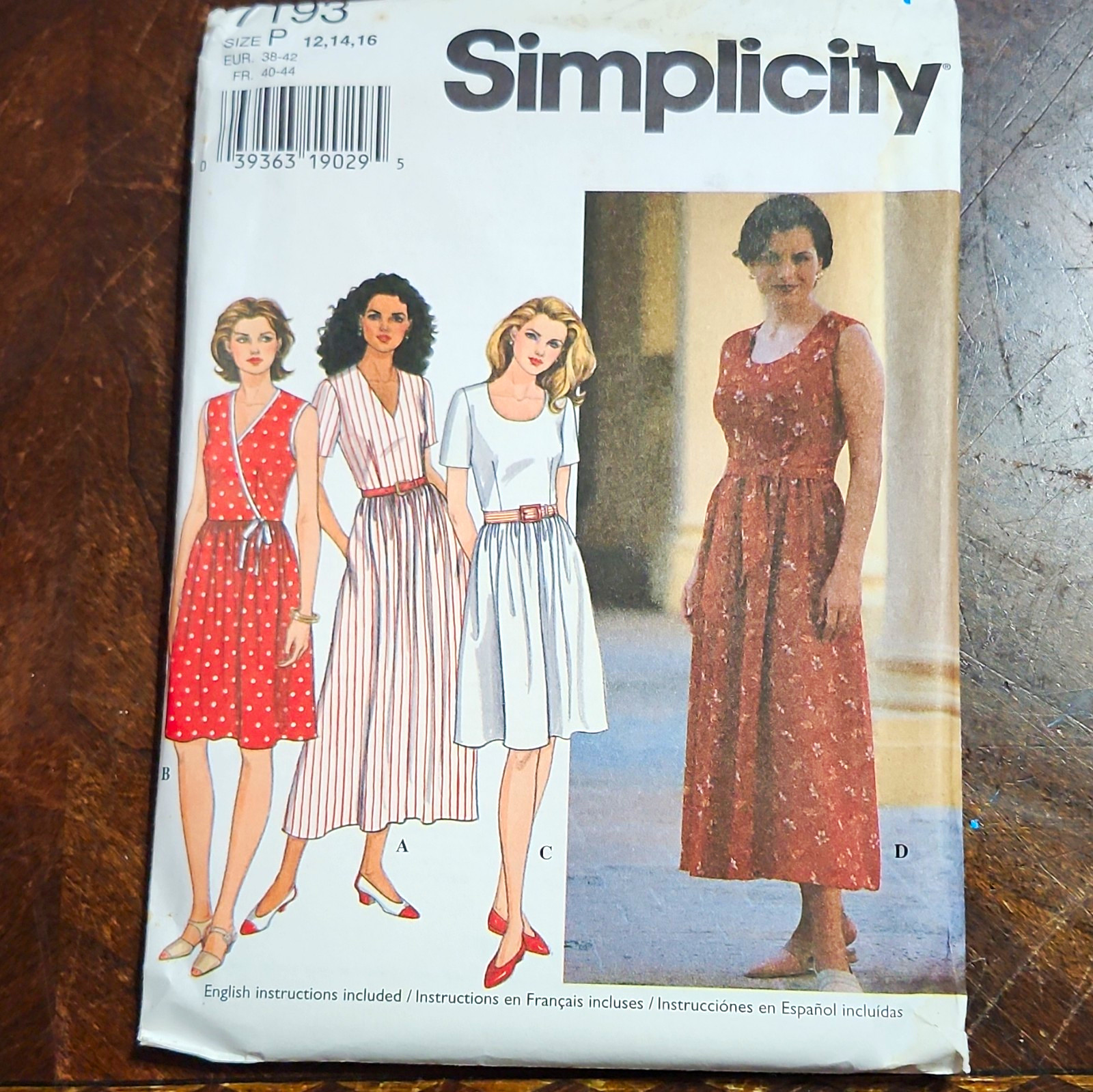 Simplicity 7193 Misses Dress Sewing Pattern Vintage Original Sportswear P 12-16
