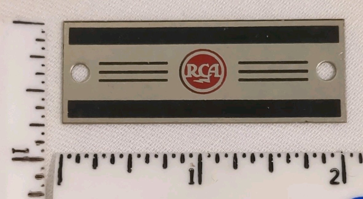 1x Vintage RCA Meatball New Old Stock Metal Nameplate Badge Blank