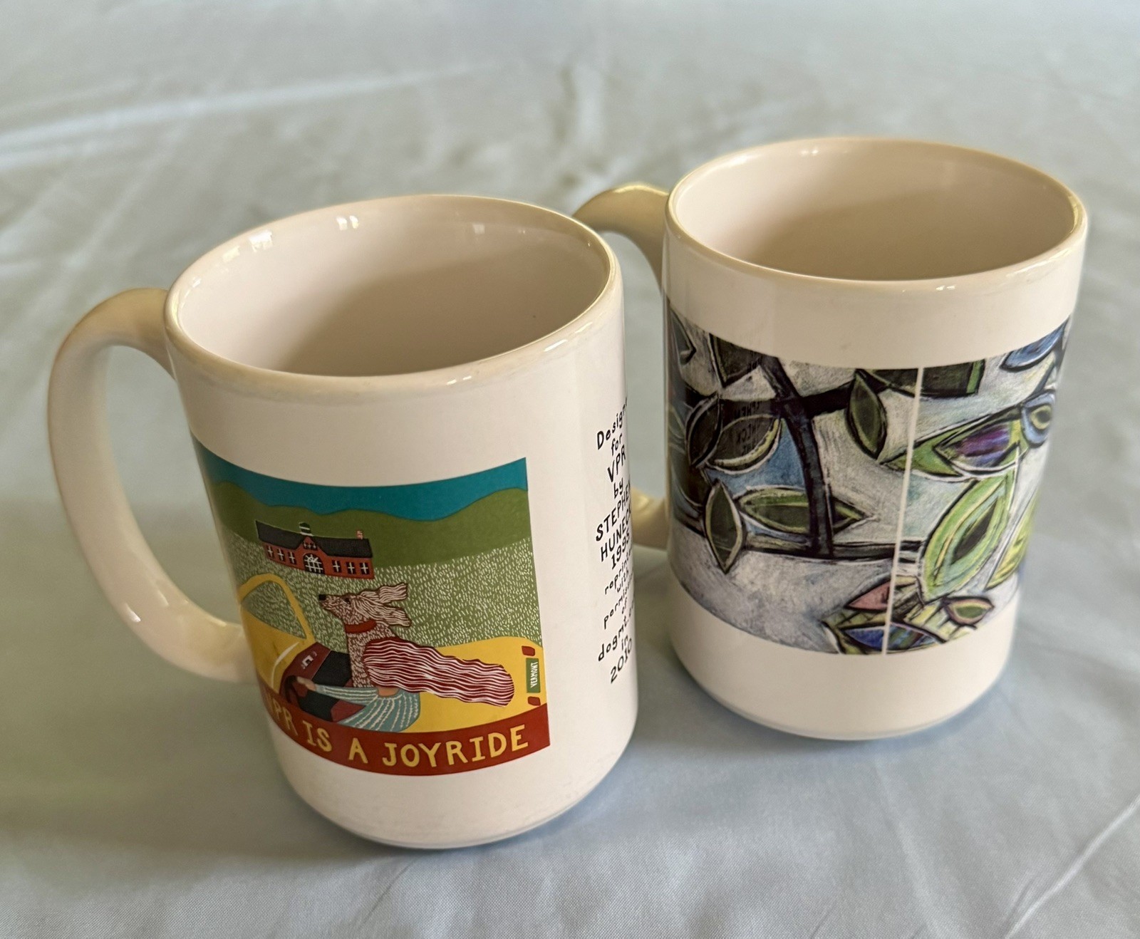 Lot Of 2 Vintage VPR Ceramic Coffee Cup Mugs Vermont Public Radio NPR