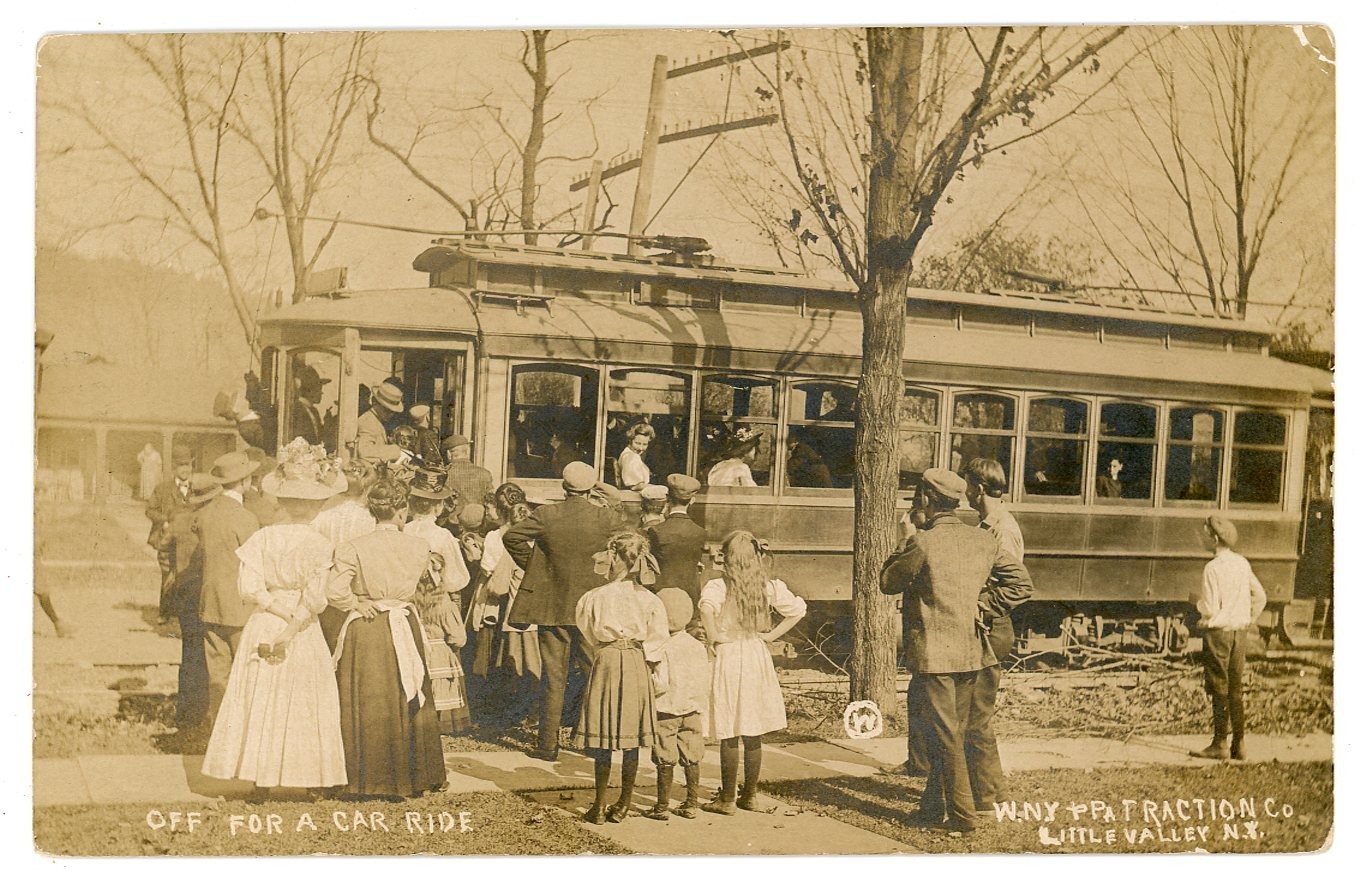 RPPC NY Little Valley Traction Railroad Depot Station Cattaraugus County RPPC NY Little Valley Traction Railroad Depot Station Cattaraugus County