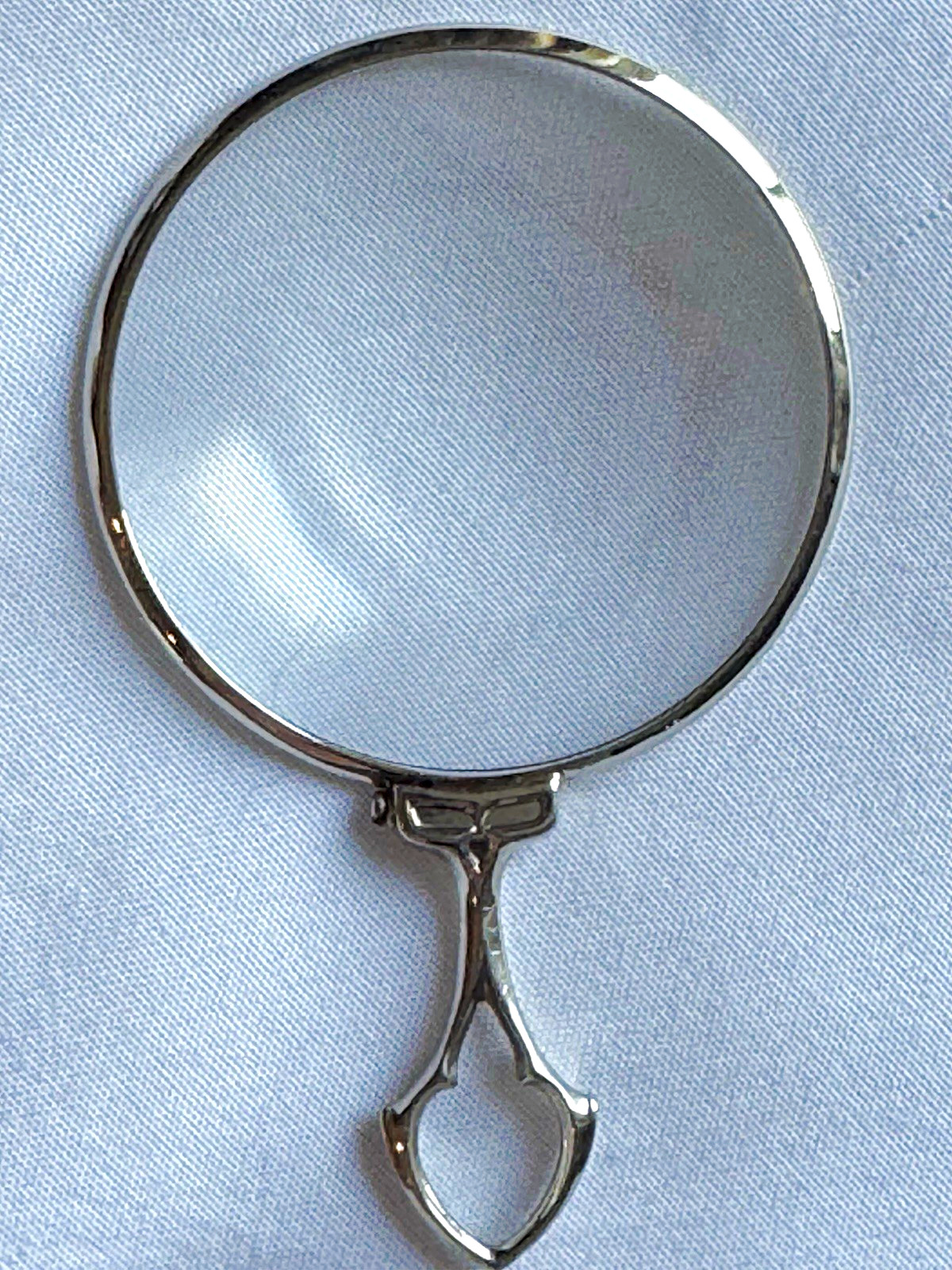 Art Deco 14K White Gold Quizzing Glass Magnifier Pendant Signed Dinhofer 12.27g