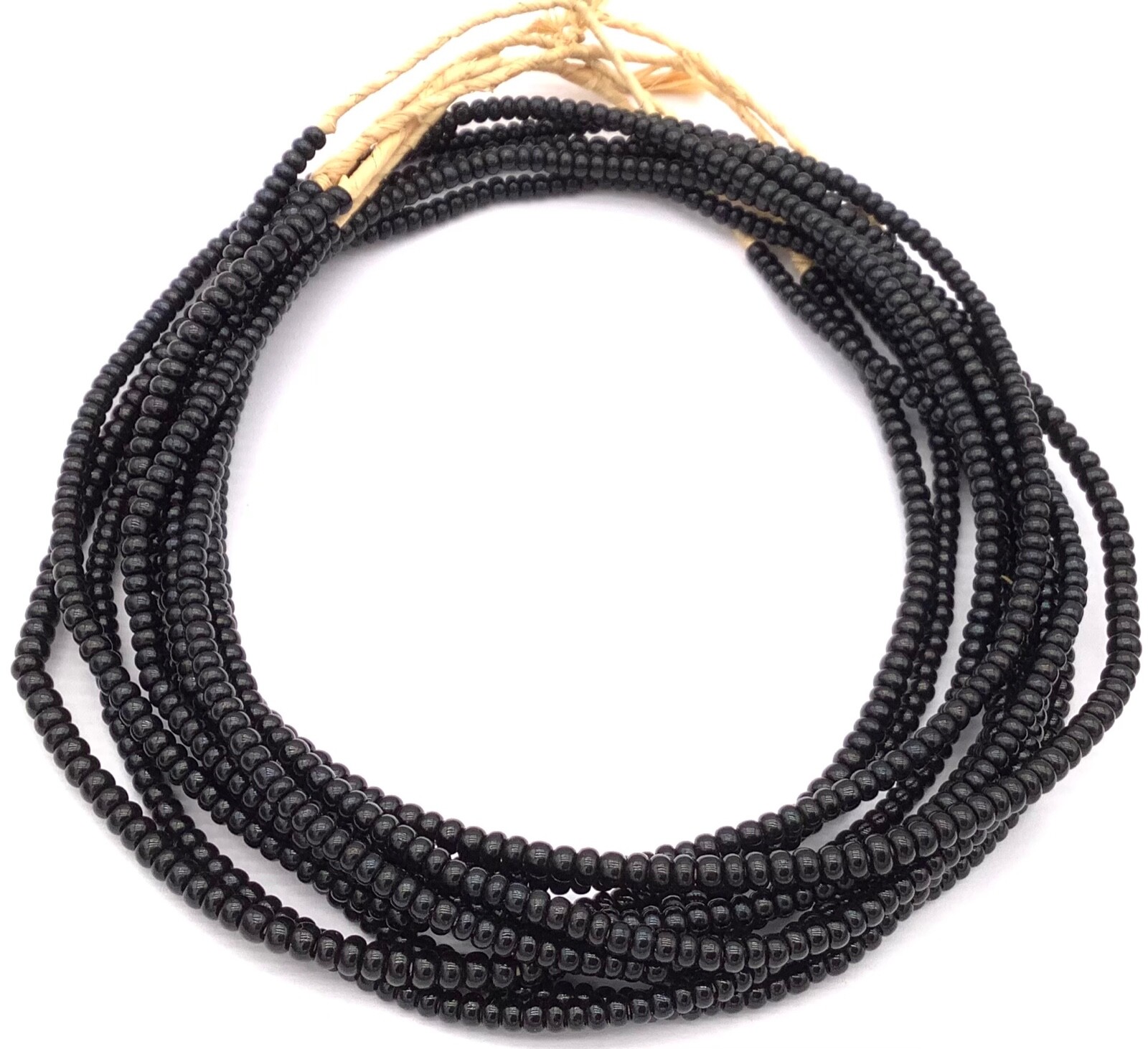 Vintage Venetian Opaque Black glass beads African Trade Beads