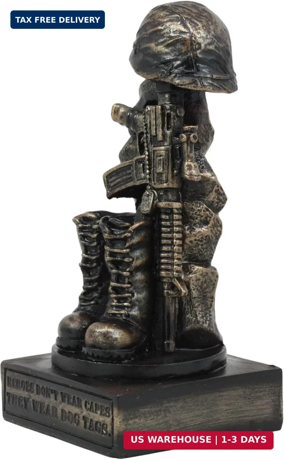 Ebros American Pride Patriotic Fallen Soldier Solemn Memorial Statue 8\