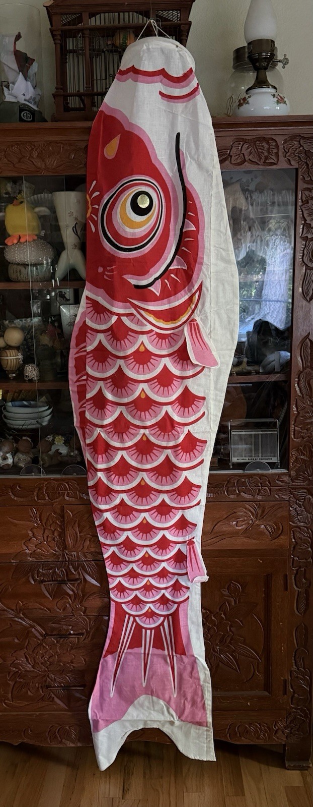 Vintage Japanese Koinobori Carp Windsock Banner 78 Inches (2 Meters) Cotton