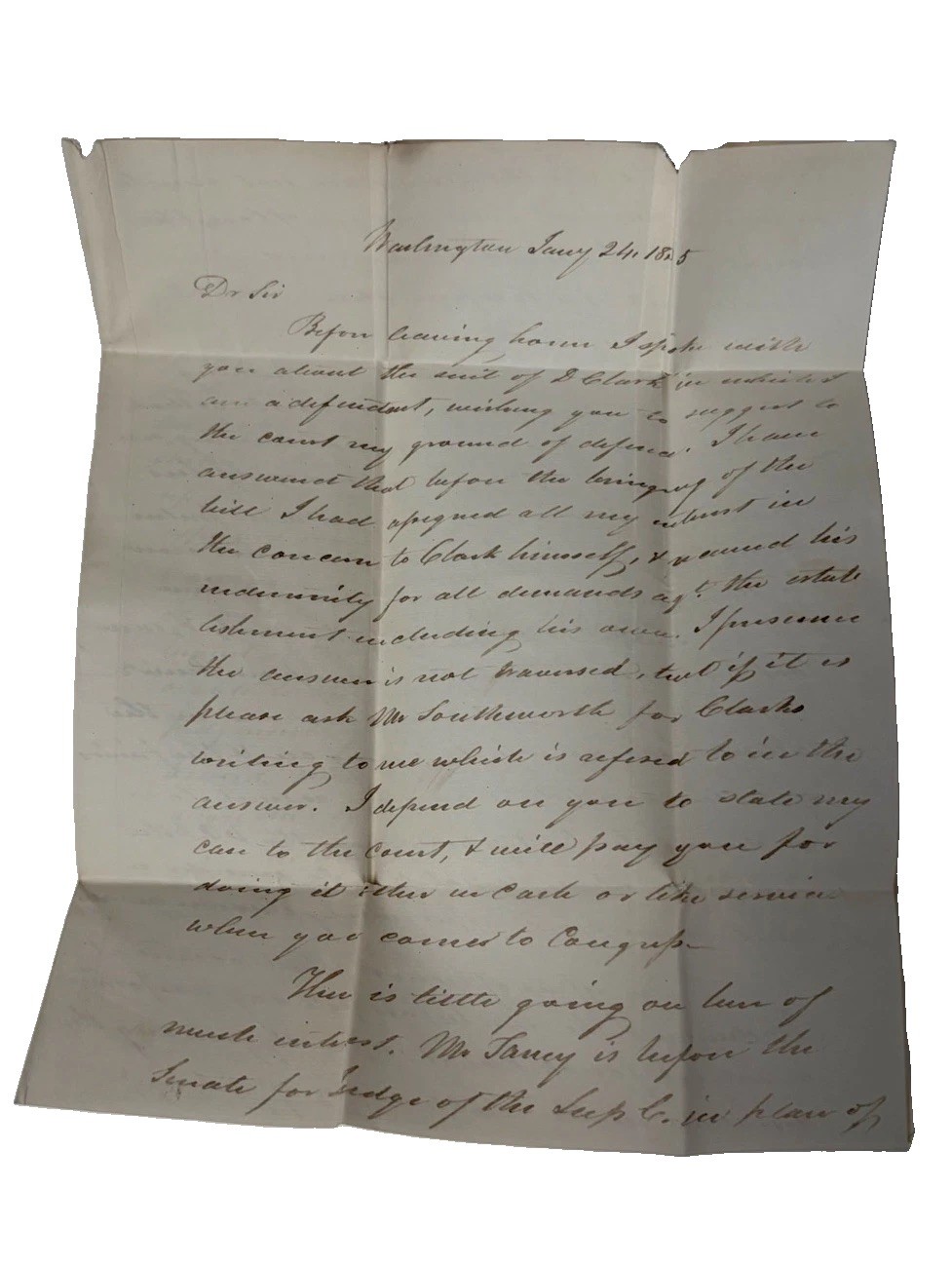 RARE 1835 Future Vermont Governors Letter: PISTOL DUEL, Martin Van Buren, SCOTUS