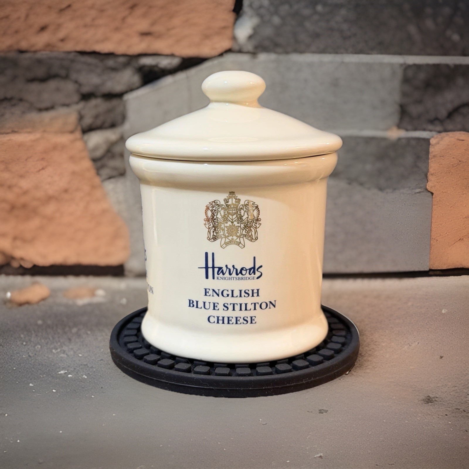 Harrod’s Knightsbridge Stilton Blue Cheese Jar W/Lid (MINT CONDITION) *RARE*