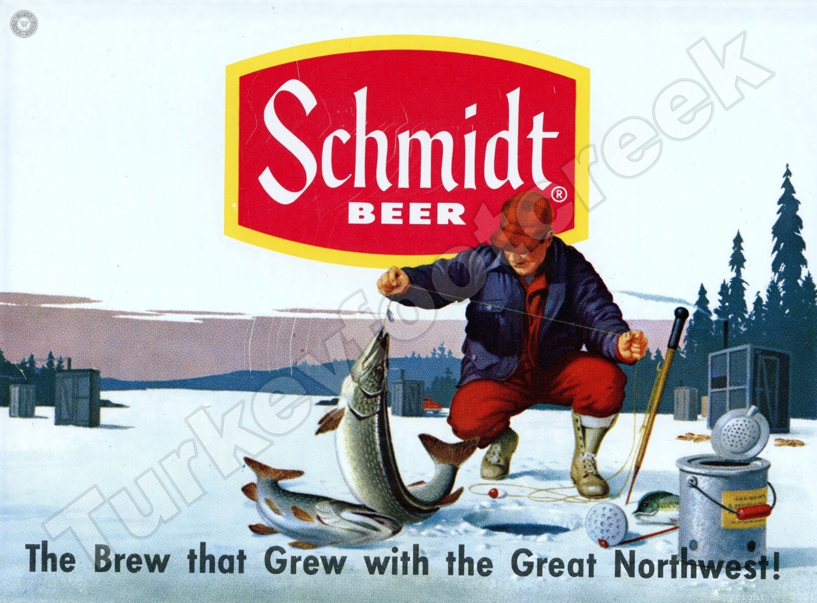SCHMIDT BEER ICE FISHING SCENE 9\