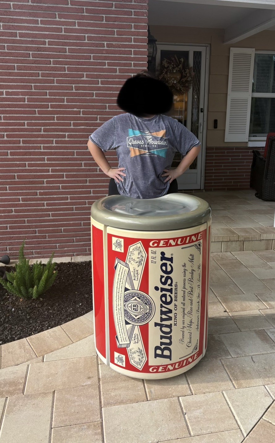 Vintage Budweiser Refrigerator Fridge Giant Beer Can Man Cave Cooler Pub RARE