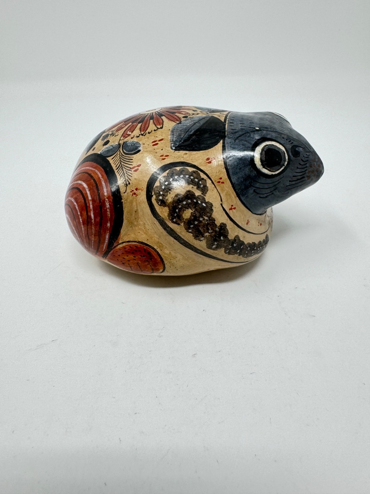 OLD VINTAGE MEXICAN TONALA BURNISHED POTTERY FROG