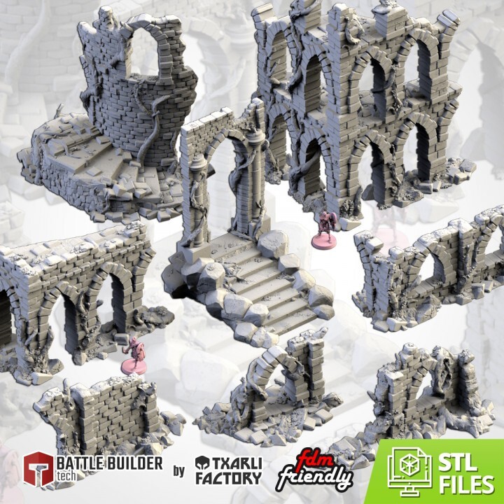 Txarli Factory Abandoned City Ruins Fantasy 40k Tabletop Terrain