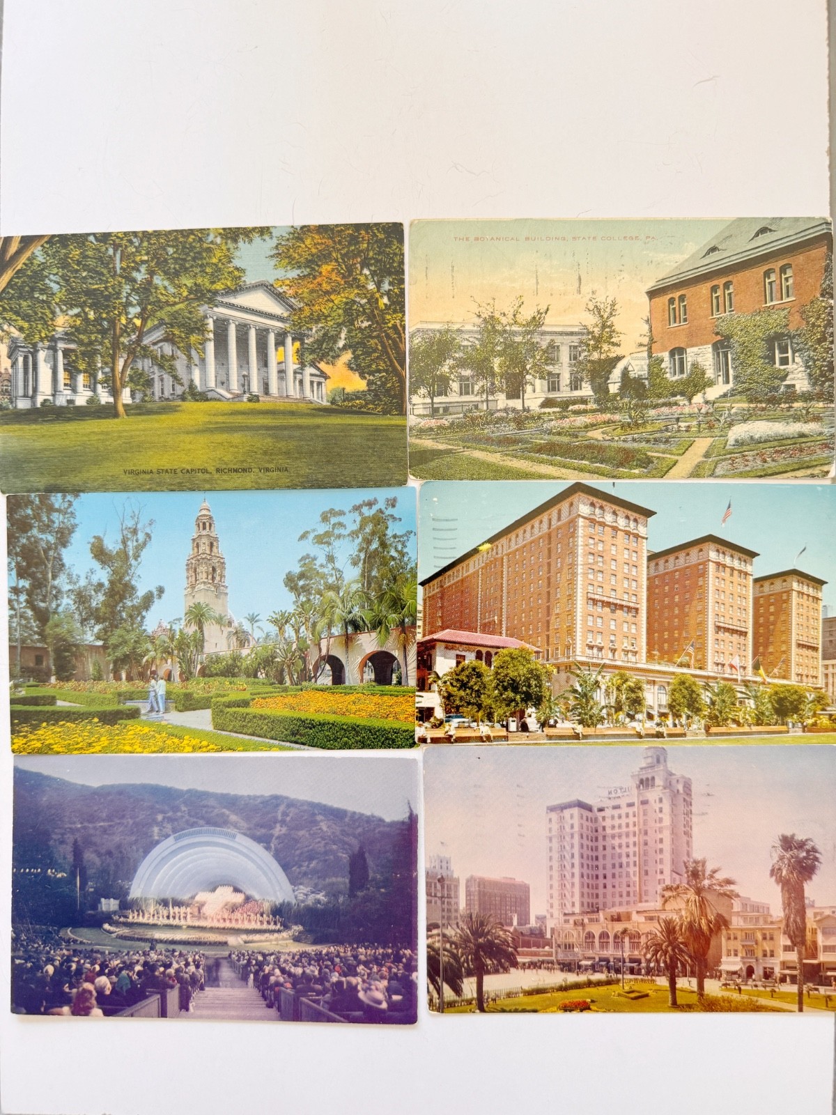Lot of 6 Vintage Postcards Posted 1913-1960 Virginia CA PA WWII Soldier Letter