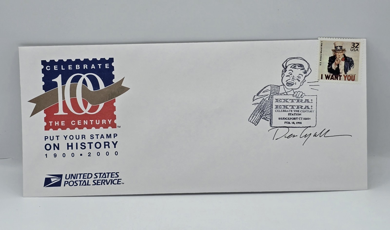 Dennis Lyall Artist Signed USPS U.S. ENTER WW1  Commemorative Stamp Envelope