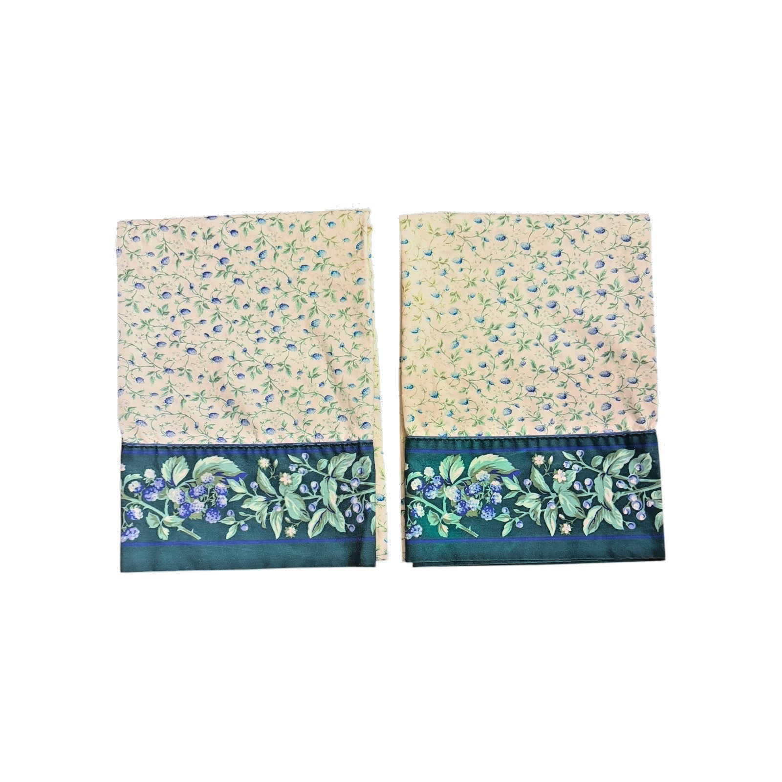 Vintage Laura Ashley Bramble Berry Pillowcases Pair Standard Cotton USA Vintage Laura Ashley Bramble Berry Pillowcases Pair Standard Cotton USA