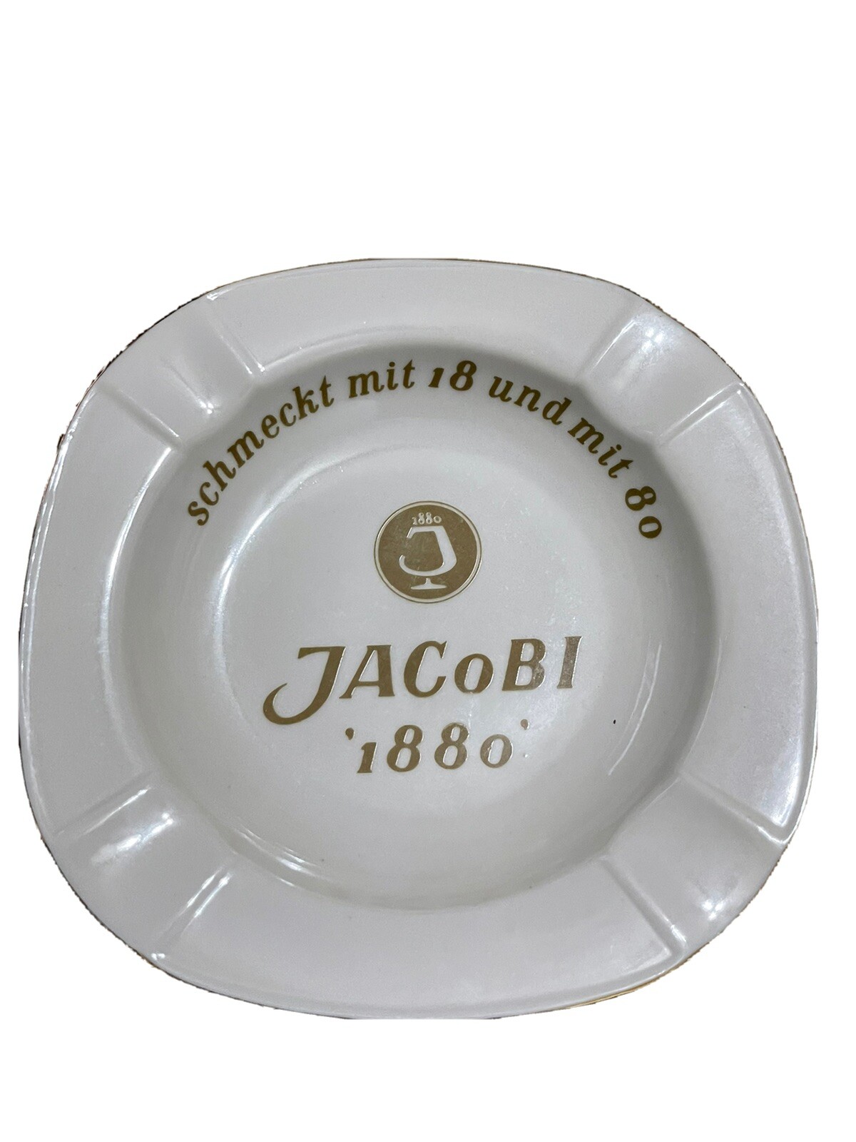 Vintage Rare Fischer and Co. Jacobi 1880 ashtray Scmeckt MIT 18 Und Mit 80-New