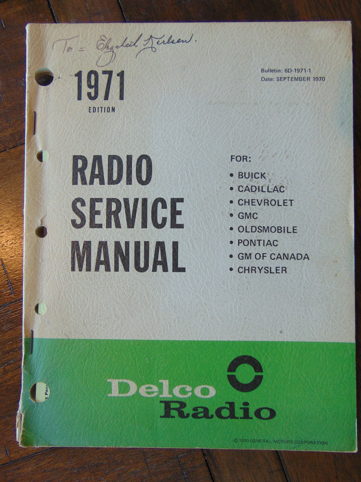 Vintage Original 1971 Delco Radio Service Manual Vintage Original 1971 Delco Radio Service Manual