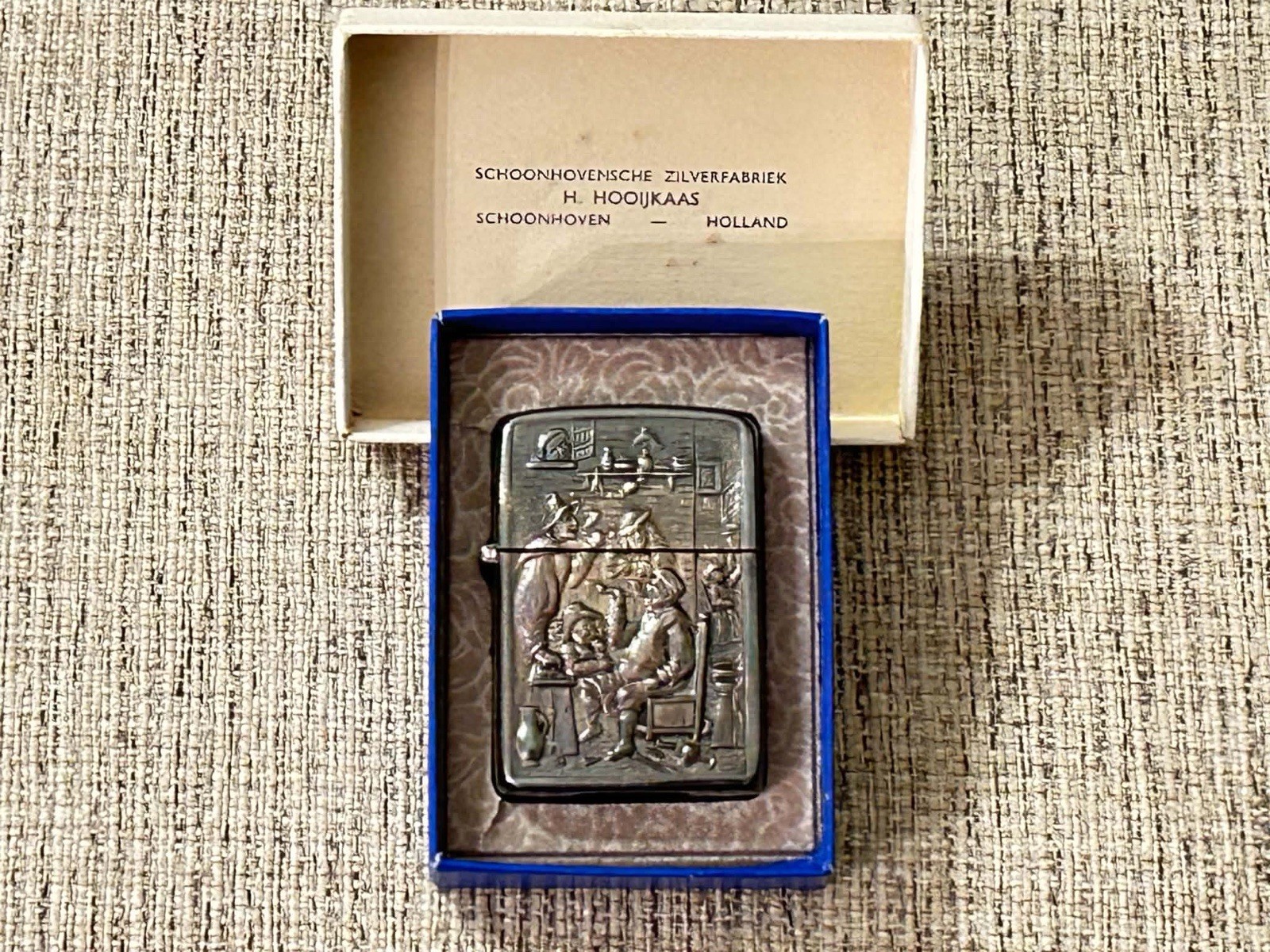 1940 H. HOOIJKAAS 950 Sterling Silver Lighter in Box-Unused