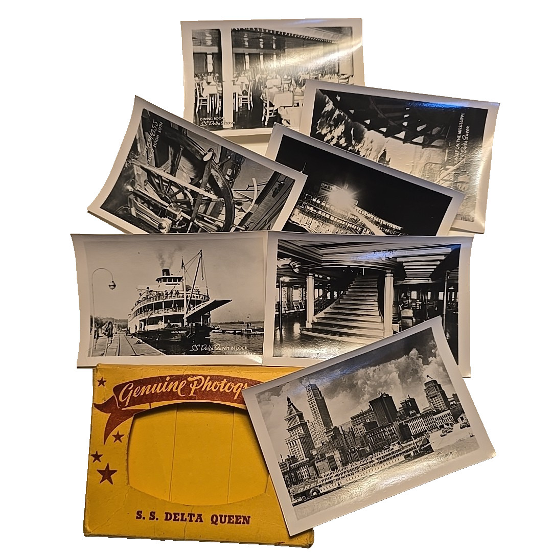 Vintage S.S. Delta Queen Photo Set Riverboat Souvenir Mississippi Steamboat