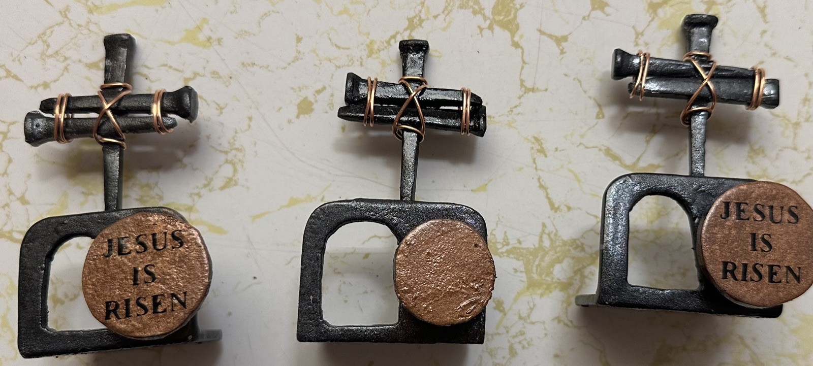 empty tomb and 3 nails cross tabletop symbol of our Lords resurrection 4 empty tomb and 3 nails cross tabletop symbol of our Lords resurrection 4