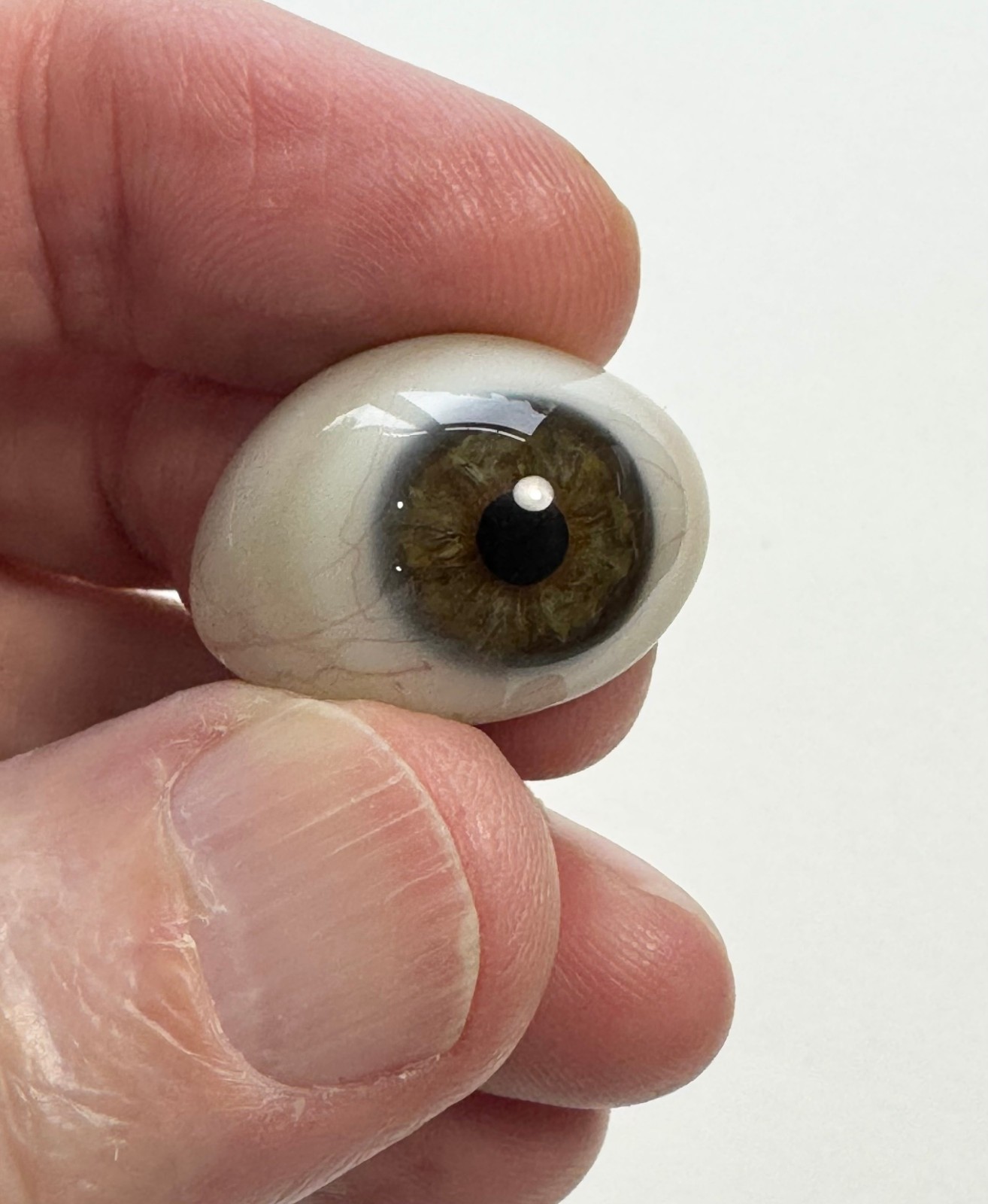 Antique German hand-blown human prosthetic glass eye.  E3