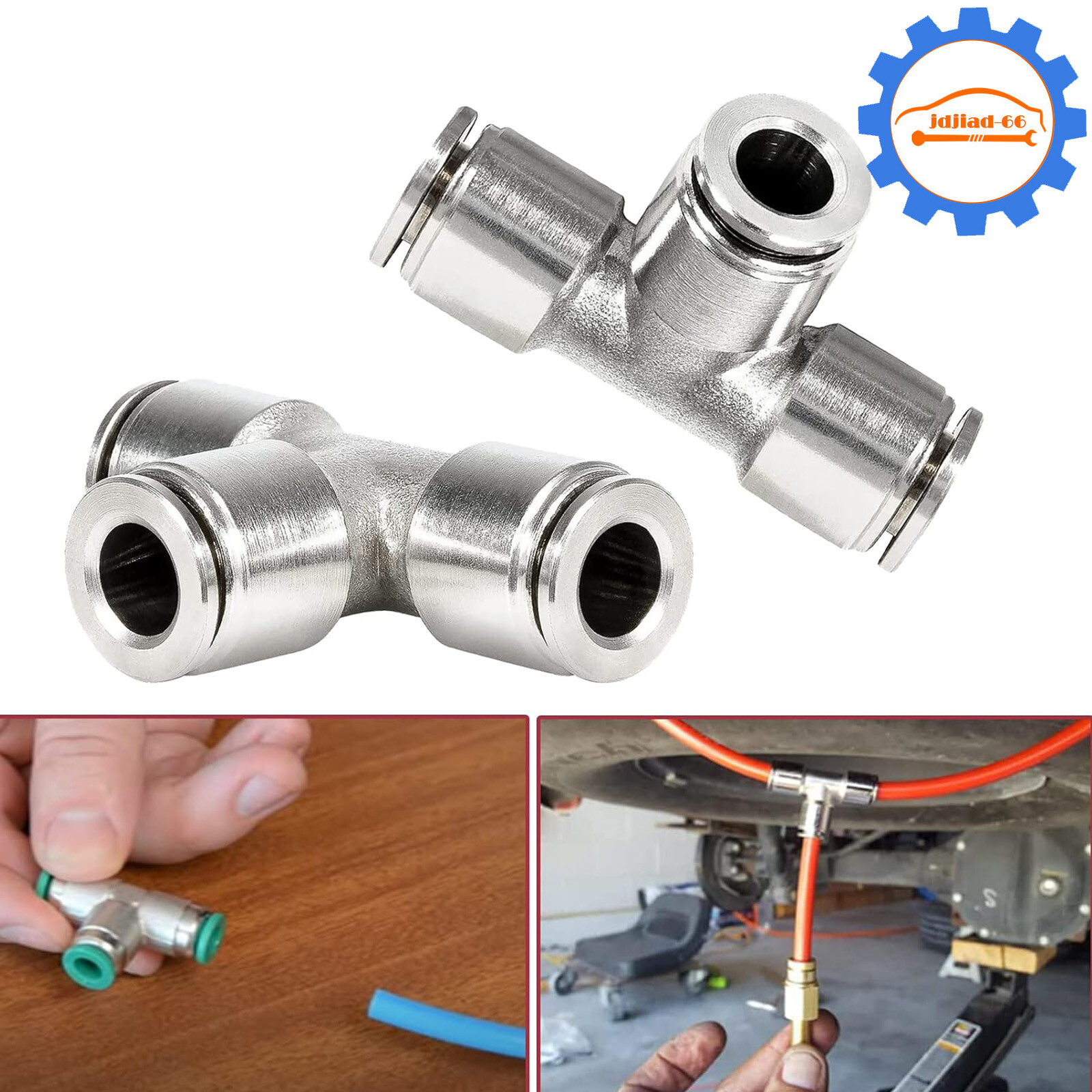 2pcs Air Hose Lift 21838 Union PTC Tee Coupler Fitting 1/4\