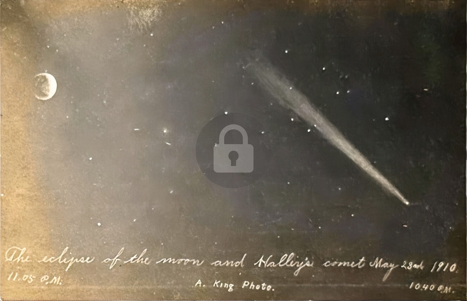 1910 Halley's Comet & Eclipse of the Moon Archer King KS RPPC Postcard COPY 1910 Halley's Comet & Eclipse of the Moon Archer King KS RPPC Postcard COPY