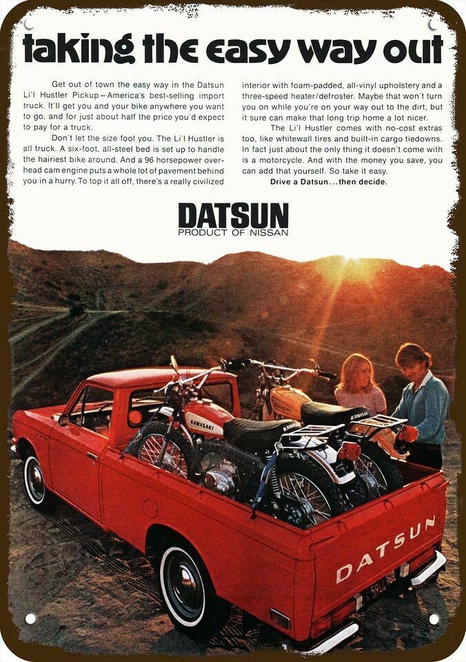 1971 DATSUN LI\'L HUSTLER Pickup Truck Vintage-Look DECORATIVE REPLICA METAL SIGN