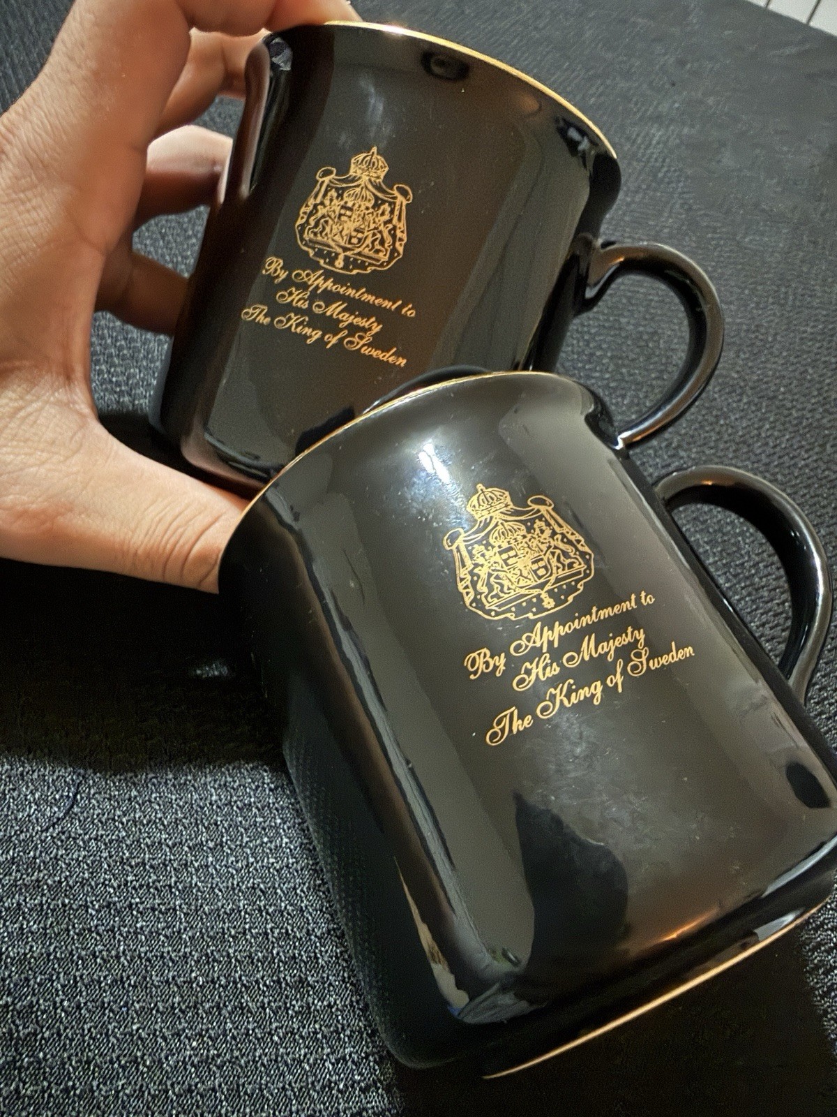 Gevalia Kaffe Set of 2 Black Coffee Mugs – Appointment His Majesty King Sweden