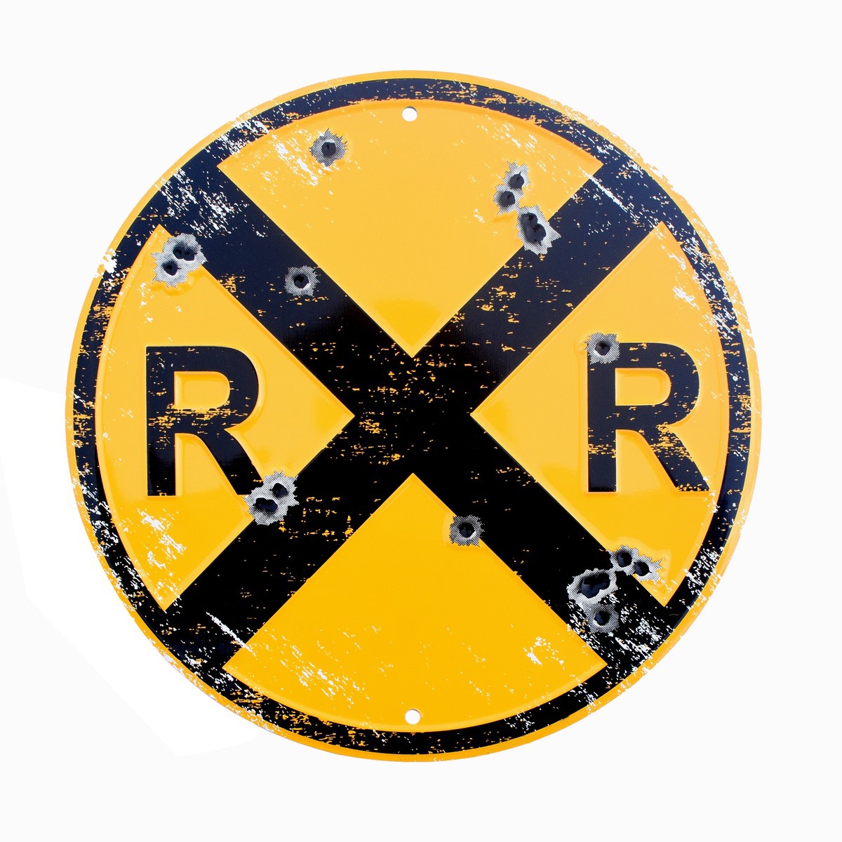 Bullet XING RR Railroad Crossing Train Sign Rustic Railfan Wall Art Home Decor