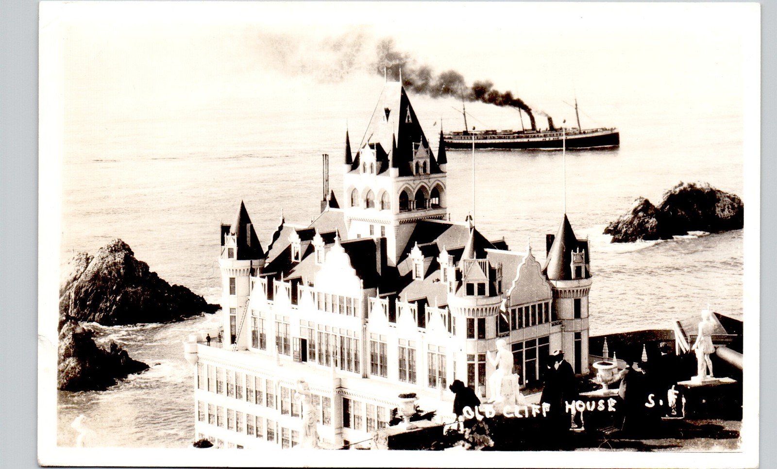 OLD CLIFF HOUSE san francisco ca 1930s postcard real photo rppc victorian bldg