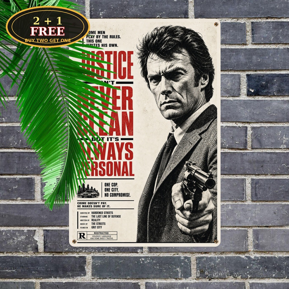 Dirty Harry Movie Classic Retro Metal Tin Sign Cinema Wall Art