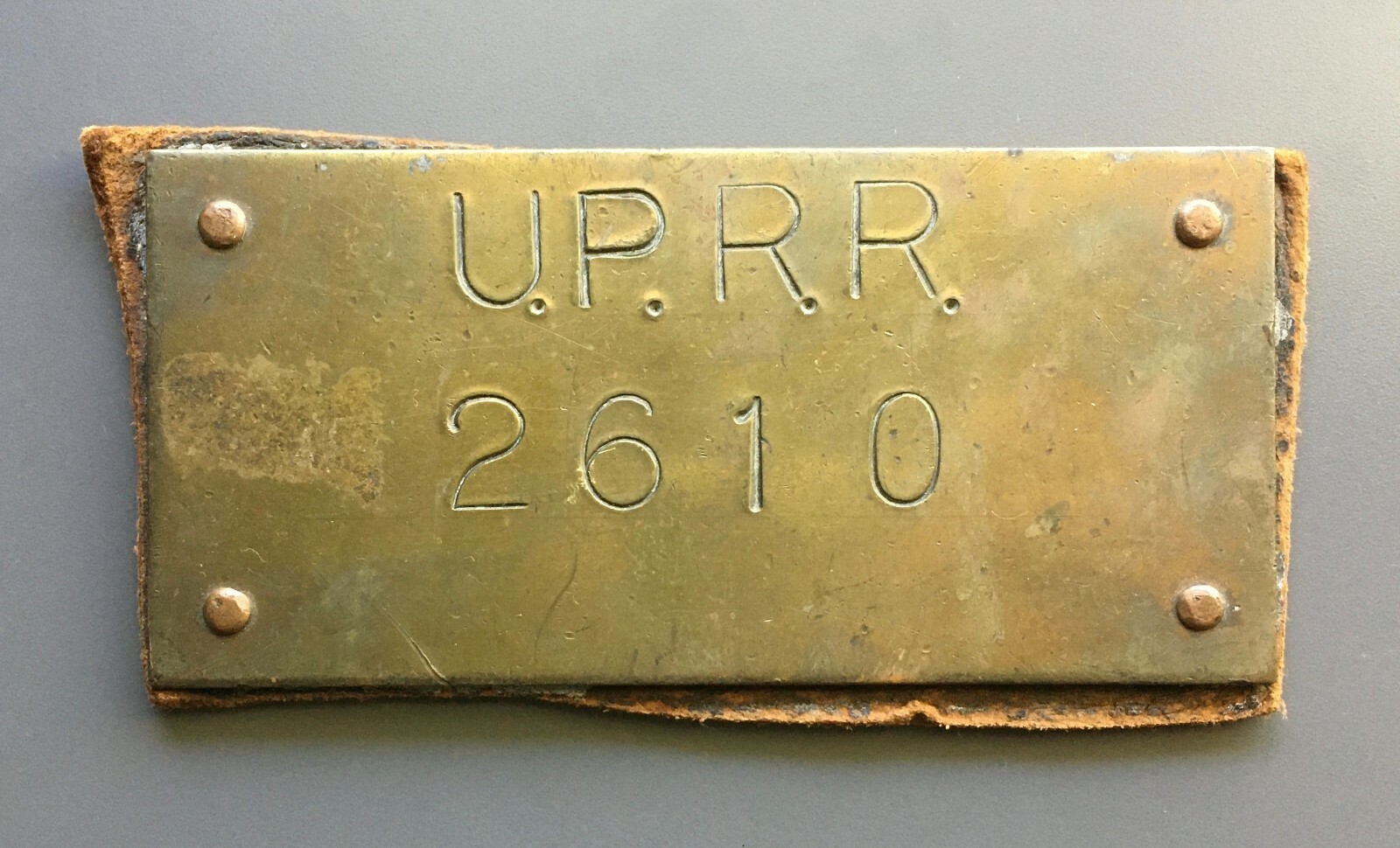 Antique Vintage Union Pacific Railroad Brass Tag