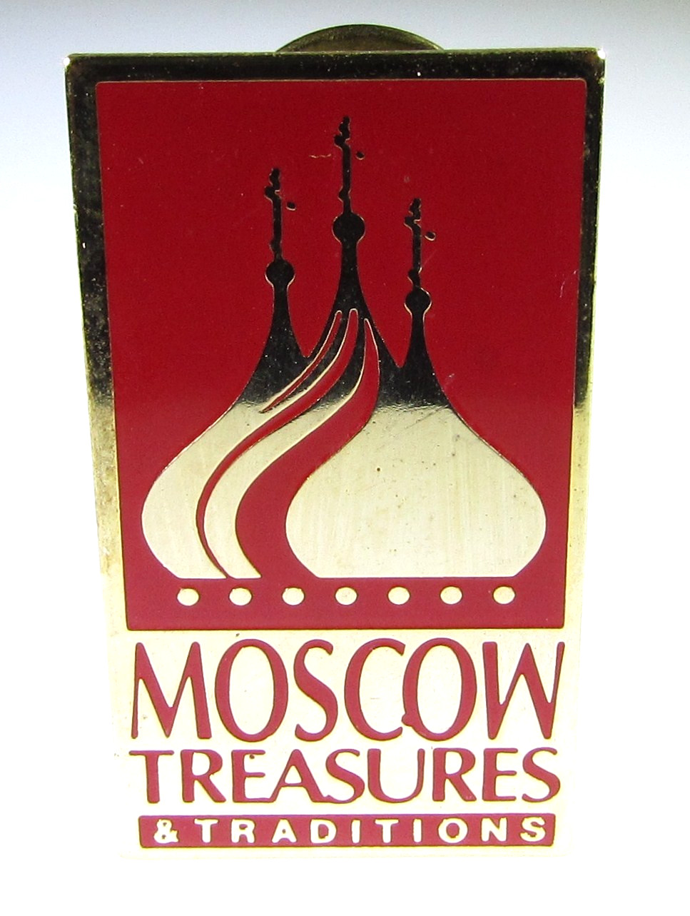 Moscow Treasures & Traditions Exhibit Lapel Pin Boeing Sponsored Vintage Red