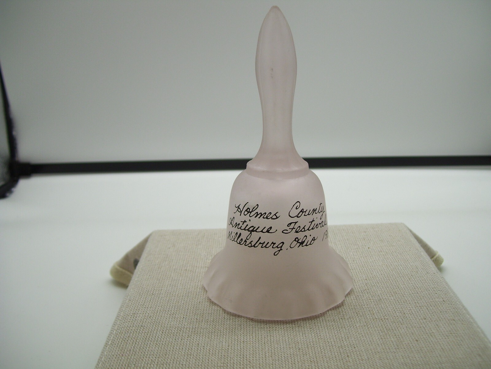 Holmes County Antique Festival Millersburg Ohio 1981 Pink Glass Bell