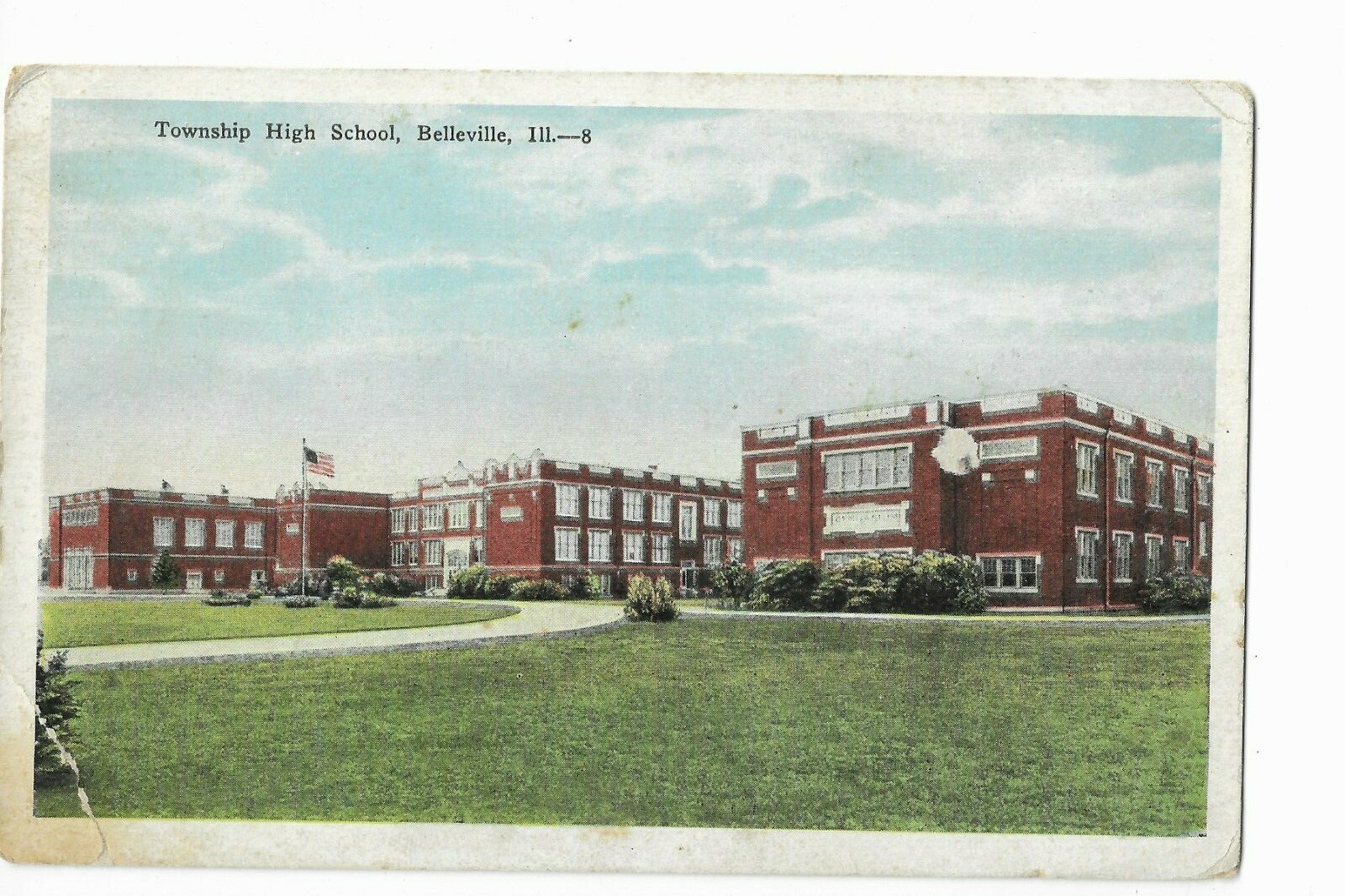 Belleville Township Illinois Township High School Unposted Postcard 