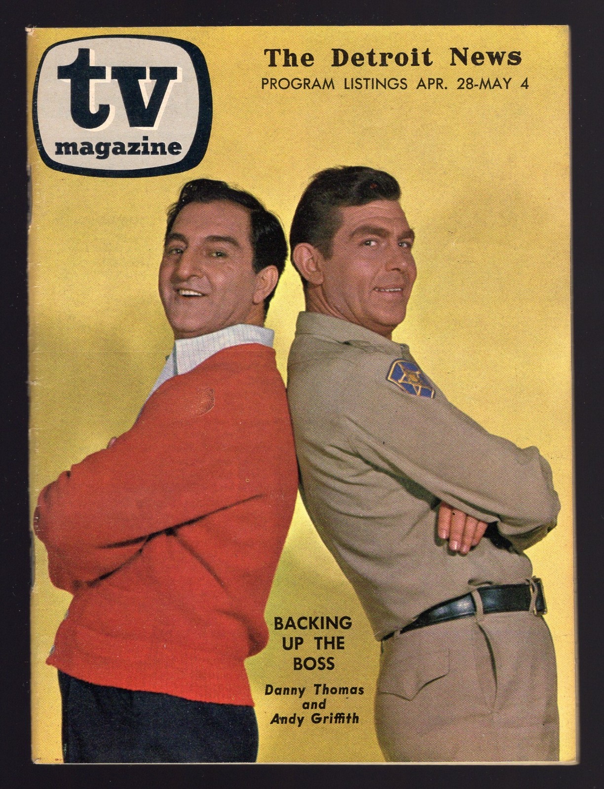 1963 BEAUTIFUL DETROIT NEWS TV GUIDE/ANDY GRIFFITH & DANNY THOMAS/ALAN SHERMAN