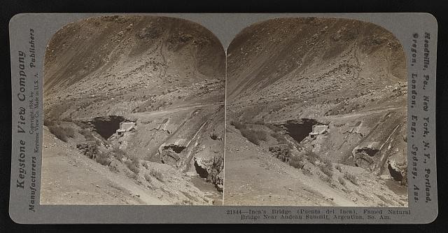 Puente del Inca Argentina 1900s Andean Summit Natural Bridge Stereo View