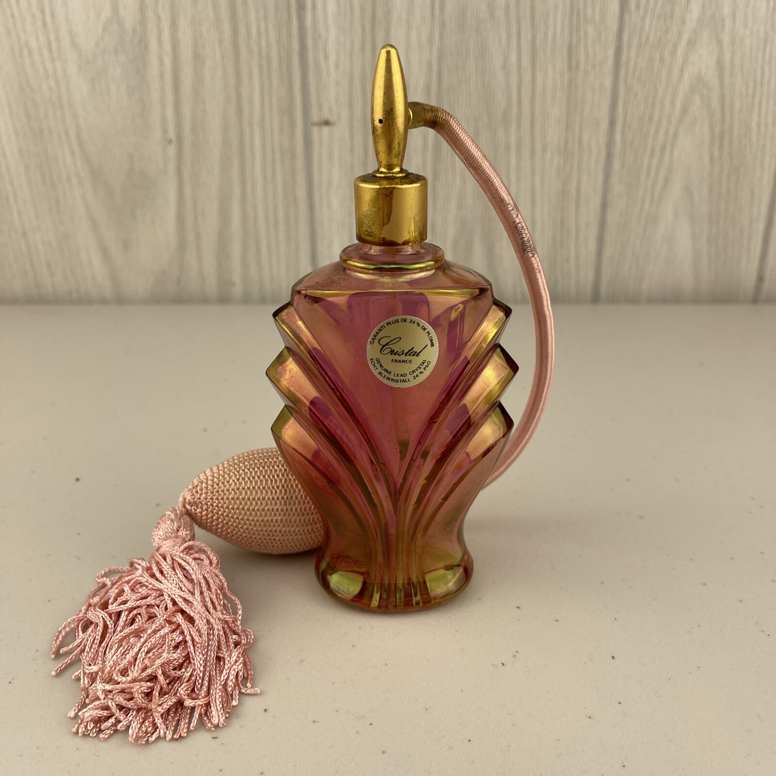 Cristal d\'Arques Perfume Crystal Atomizer Bottle Genuine Lead France Iridescence