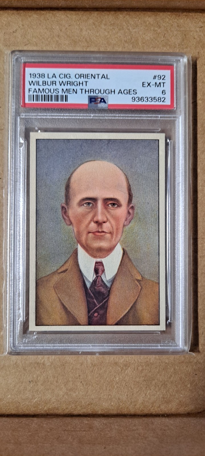 1938 LA Cig Oriental Famous Men Through the Ages #92 Wilbur Wright PSA 6 EX-MT 1938 LA Cig Oriental Famous Men Through the Ages #92 Wilbur Wright PSA 6 EX-MT