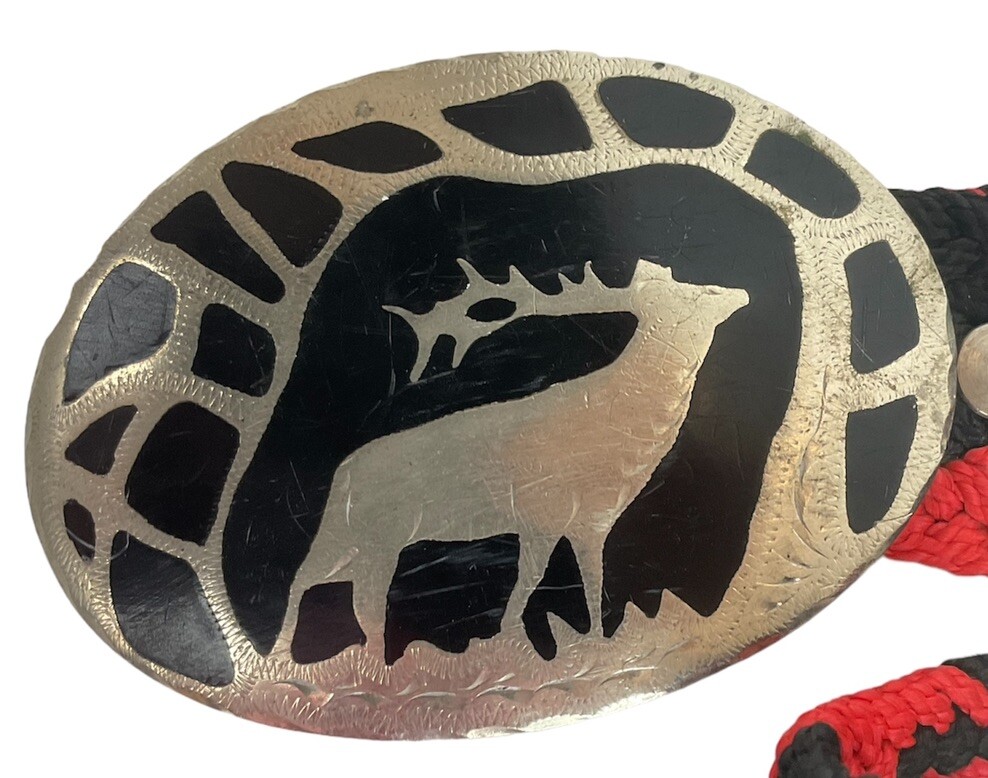 J-B Western Creations Nickel Silver Hand Engraved Belt Buckle Deer Stag Buck